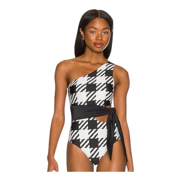 BEACH RIOT Carlie One Piece in Houndstooth NWOT - Picture 2 of 8